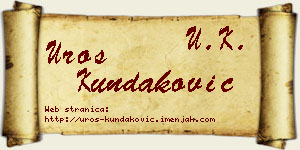 Uroš Kundaković vizit kartica